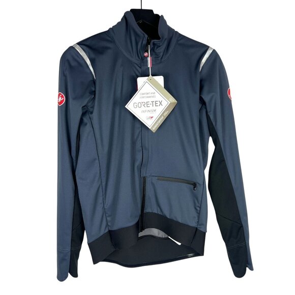 NWT Castelli Cycling Alpha Doppio RoS Jacket in Blue Silver 4523505 456 Size M - Picture 1 of 15